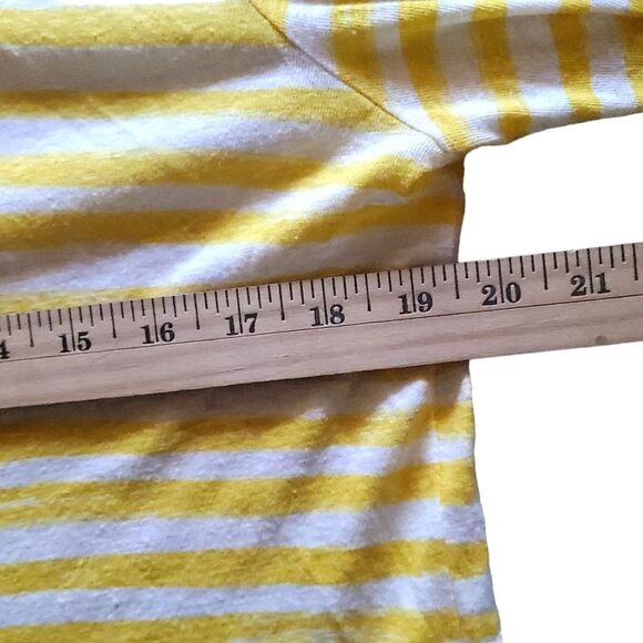 Talbots Striped Yellow White Linen Blend Top Blouse Women's Size Large - Picture 8 of 9